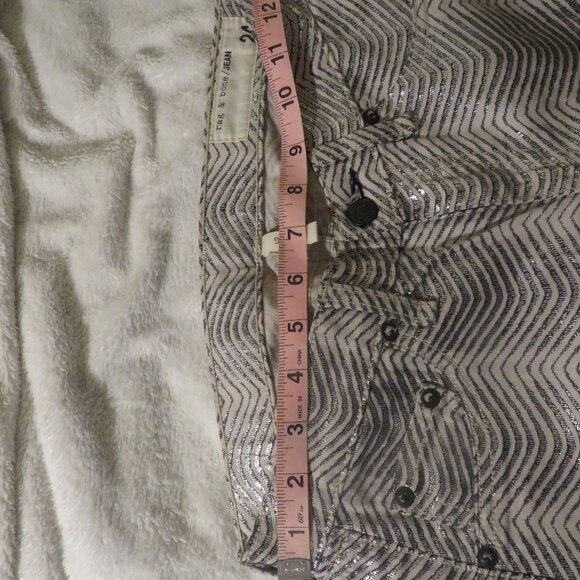 Rag & Bone Legging Animal Print Silver/White  24 inch waist - Picture 6 of 10